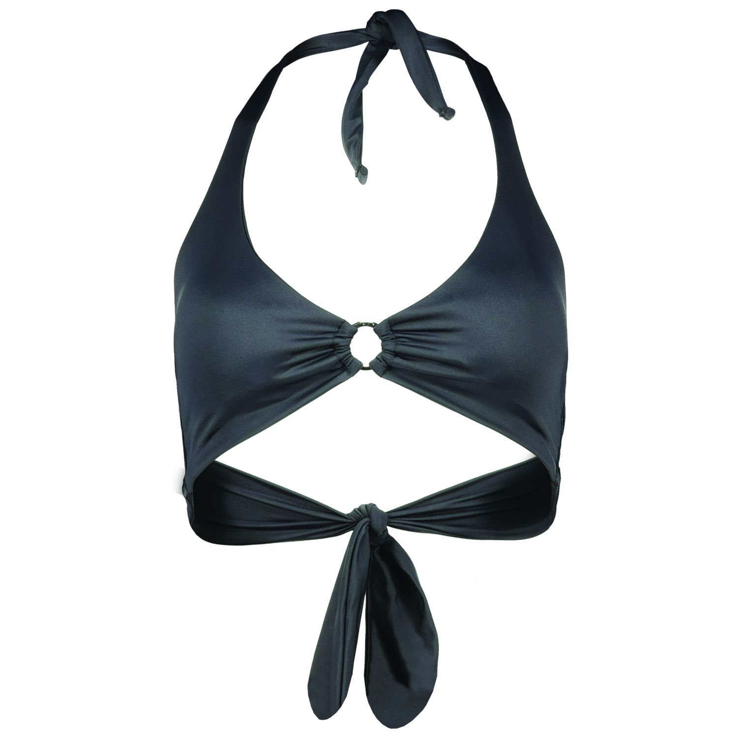 plain black bikini top