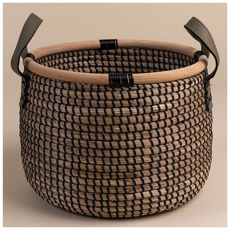 Small Black Natural Seagrass Basket - Poetry Clothing Store